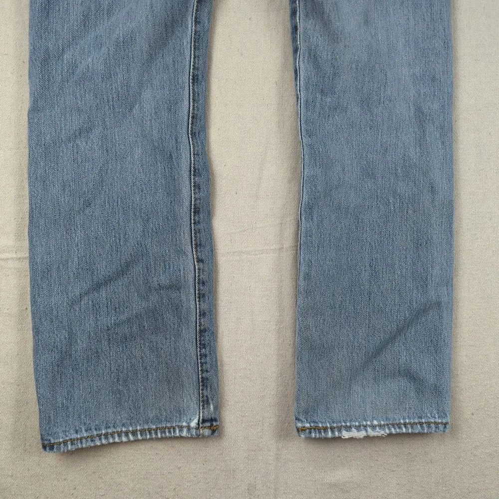Levis 501 Jeans Mens 30x30 Blue Straight Distressed Button Fly Grunge